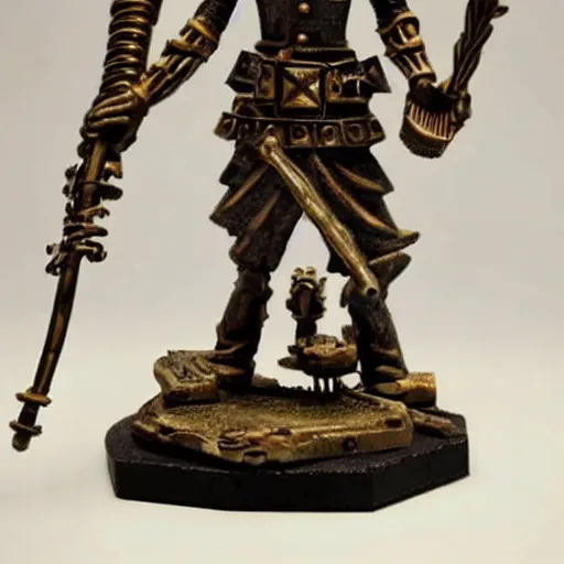 Image similar to clockwork soldier with multiple arms that is holding weapons, highly detailed, fantasy, dnd, made of bronze, hoofed feet