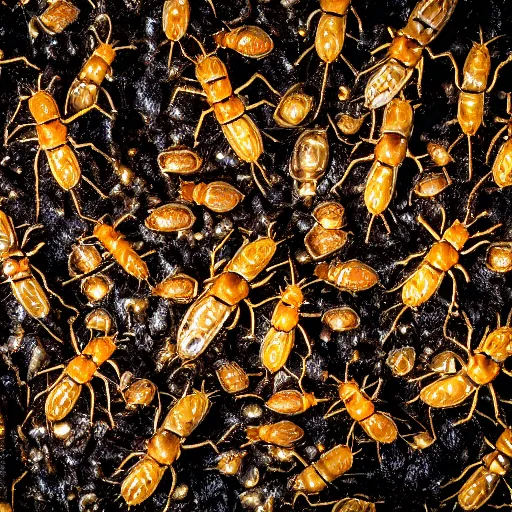 Prompt: National Geographic sharp photograph of human vomit with cockroaches swimming in it