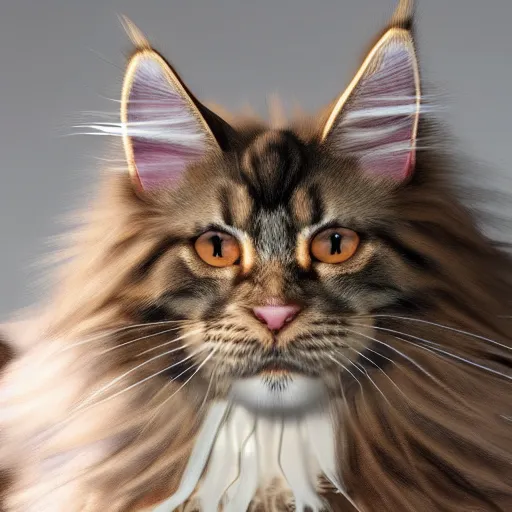 Prompt: A crying very sad fluffy Maine Coon. Highly realistic. Highly detailed. High resolution. 4k. 8k