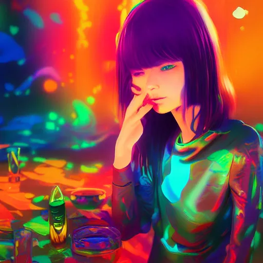 Prompt: psychedelic liquids, colorful, cinematic, by wlop, by ilyu kuvshinov, super detailed, unreal engine 5