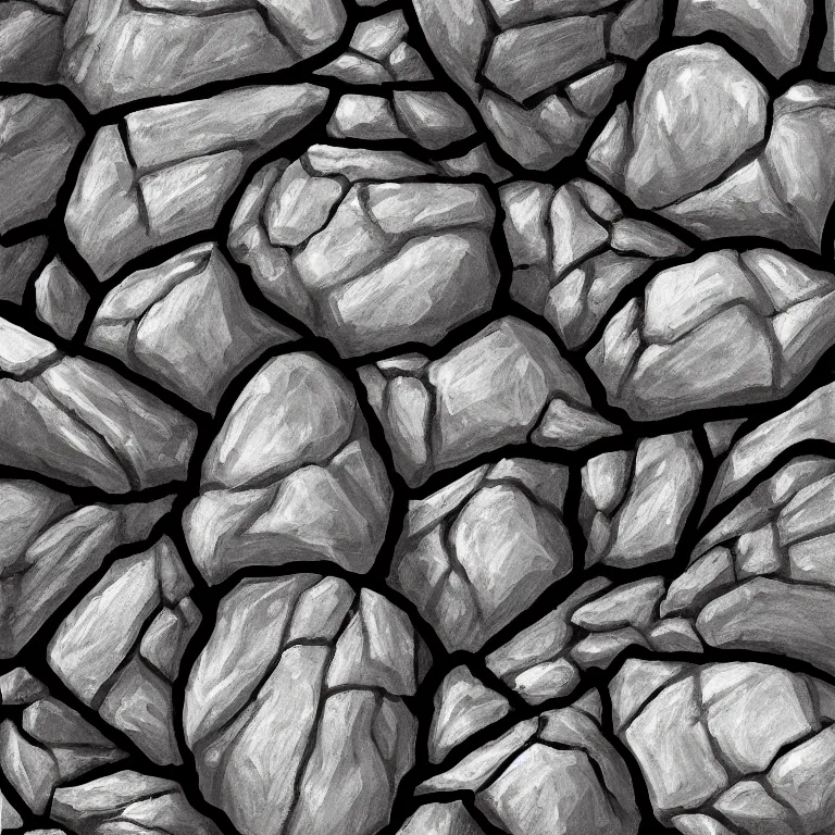 Prompt: an illustration study of rocks, digital art, sharp