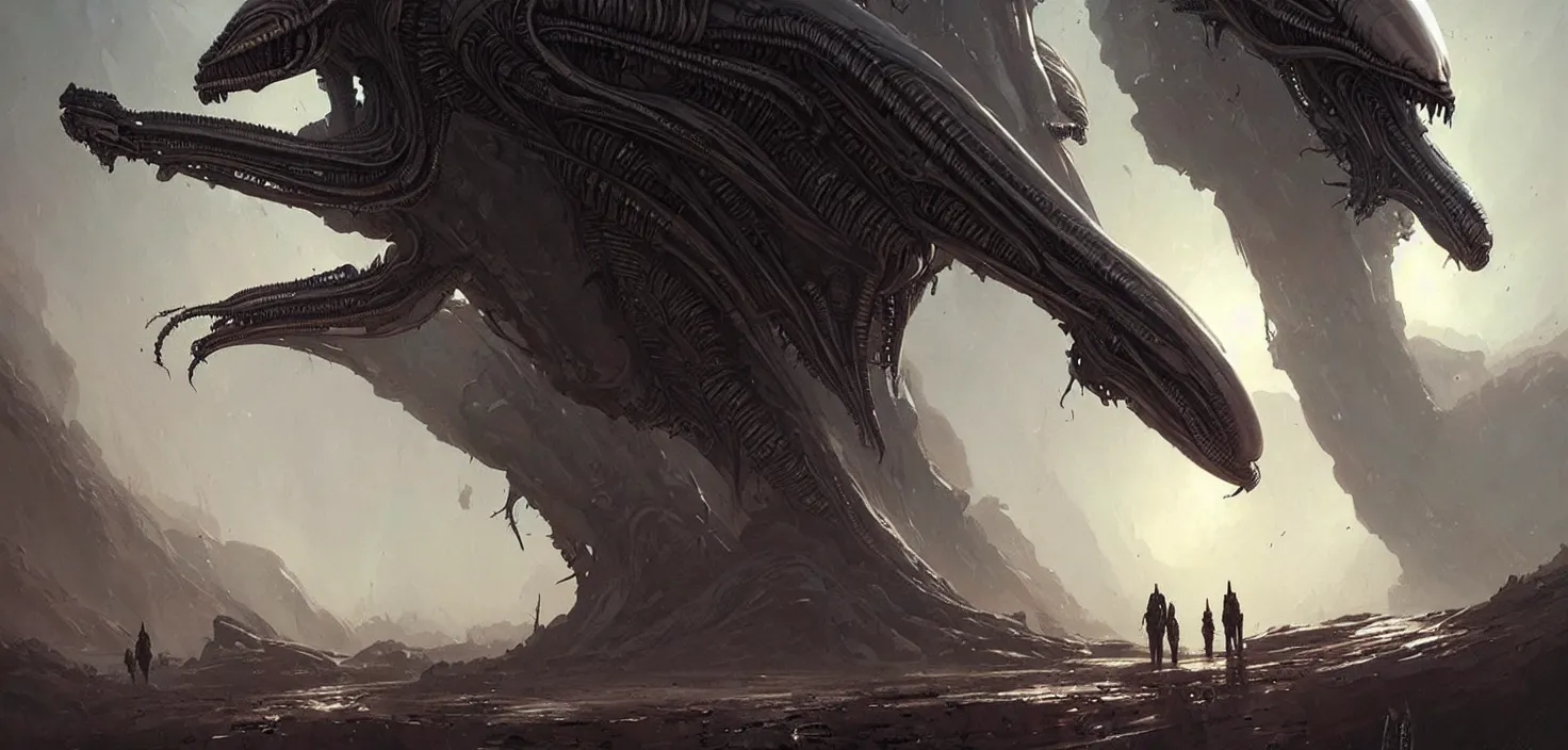 Image similar to alien art, concept art by greg rutkowski, intricate details