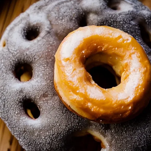 Image similar to high resolution photo of a slimy donut, michelin star, very tasty, food photography, instagram, trending