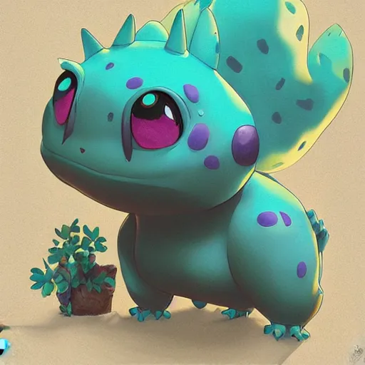 Image similar to lofi BioPunk Pokemon Bulbasaur portrait Pixar style by Tristan Eaton_Stanley Artgerm and Tom Bagshaw