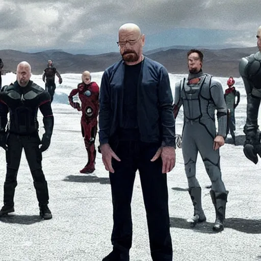 Image similar to walter white joins the avengers