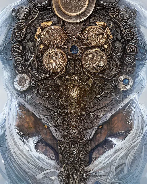 Prompt: close up shot of an amulet, d & d, fantasy, intricate, elegant, highly detailed, digital painting, artstation, concept art, smooth, sharp focus, illustration, in the style of artgerm and greg rutkowski and alphonse mucha