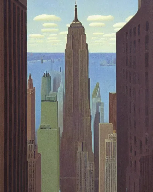 Image similar to new york city by rene magritte