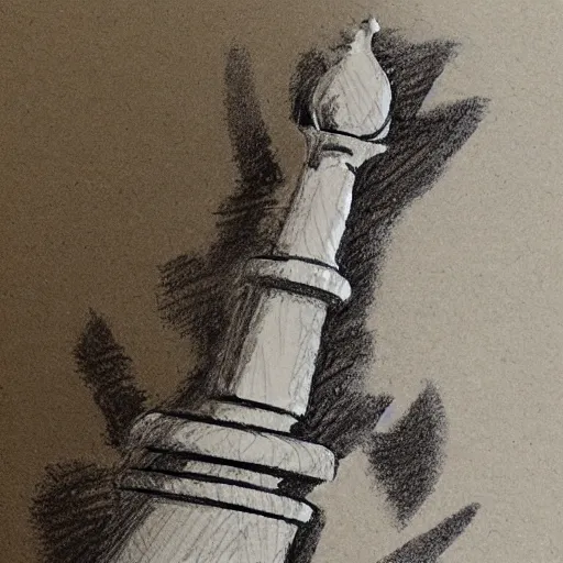 Prompt: Detailed sketch chess piece, chariot