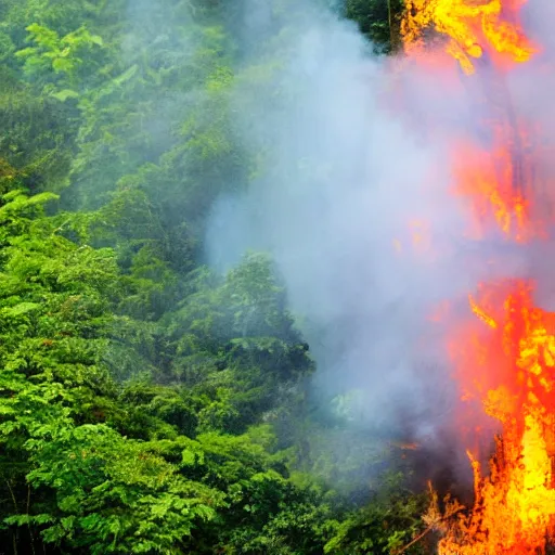 Image similar to rain forest on fire