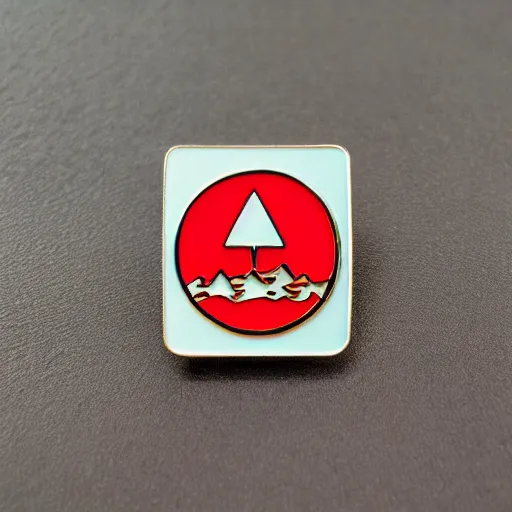 Image similar to retro minimalistic clean fire warning enamel pin