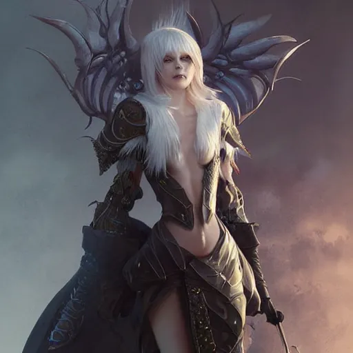 Image similar to kerli koiv final fantasy character, characterconcept art, sharp, digital matte painting, art by greg rutkowski, wlop, dramatic lighting, trending on artstation