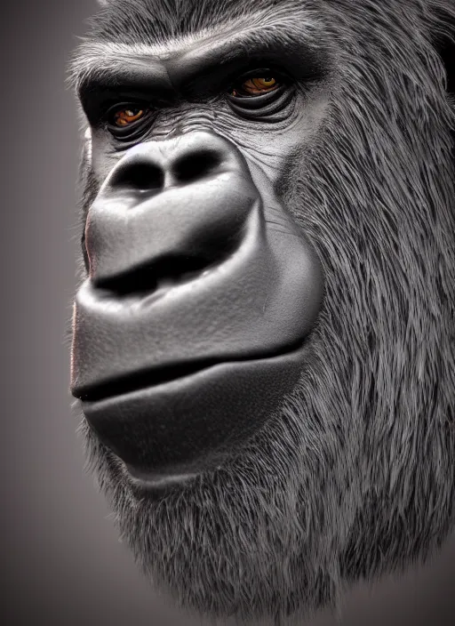 Image similar to !dream An epic fantasy comic book style portrait of Harambe gorilla, fisheye lens, unreal 5, DAZ, hyperrealistic, octane render, cosplay, RPG portrait, dynamic lighting