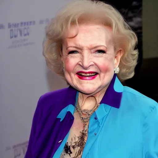 Image similar to betty white with facial tattoos