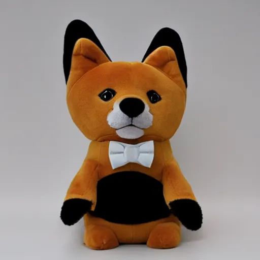 Image similar to a shiba plush wearing a top hat