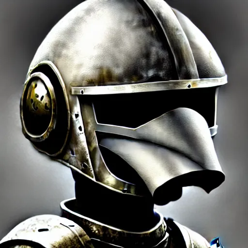 Image similar to knight pepe, scifi, power armor, mechasuit, medieval pepe, futuristic sword, heavy gun, armored, helmet, military, heavy, modern, gaz mask, black and white, concept art, bust portrait, Nekro, Tom Bagshaw, Craig Mullins, ventail, exsokeleton