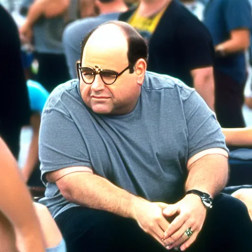 Image similar to george costanza at the vans warped tour