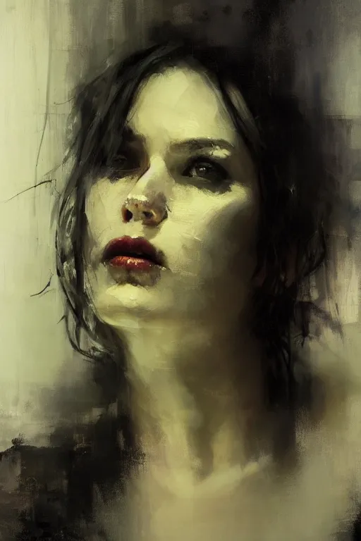 Image similar to detailed cinematic moody colors studio portrait of the memories of a sensual lady, high quality by jeremy mann, only one head single portrait