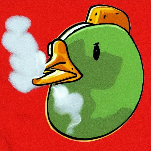 Prompt: duck smoking a fat joint