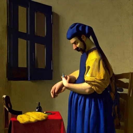 Image similar to mario by vermeer