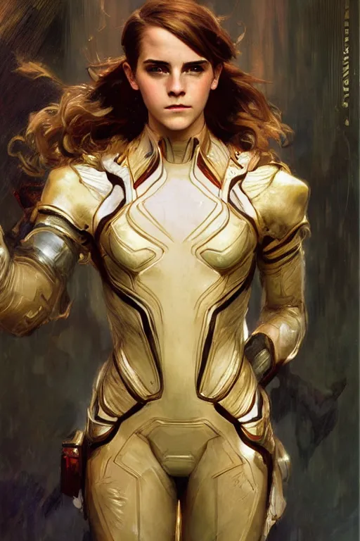 Image similar to emma watson futuristic fractal fightsuit gaston bussiere craig mullins j. c. leyendecker short wet hair