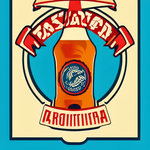 Prompt: Propaganda poster of a beer, sticker, highly detailed, colorful, illustration, drama, smooth and clean vector curves, no jagged lines, vector art, smooth