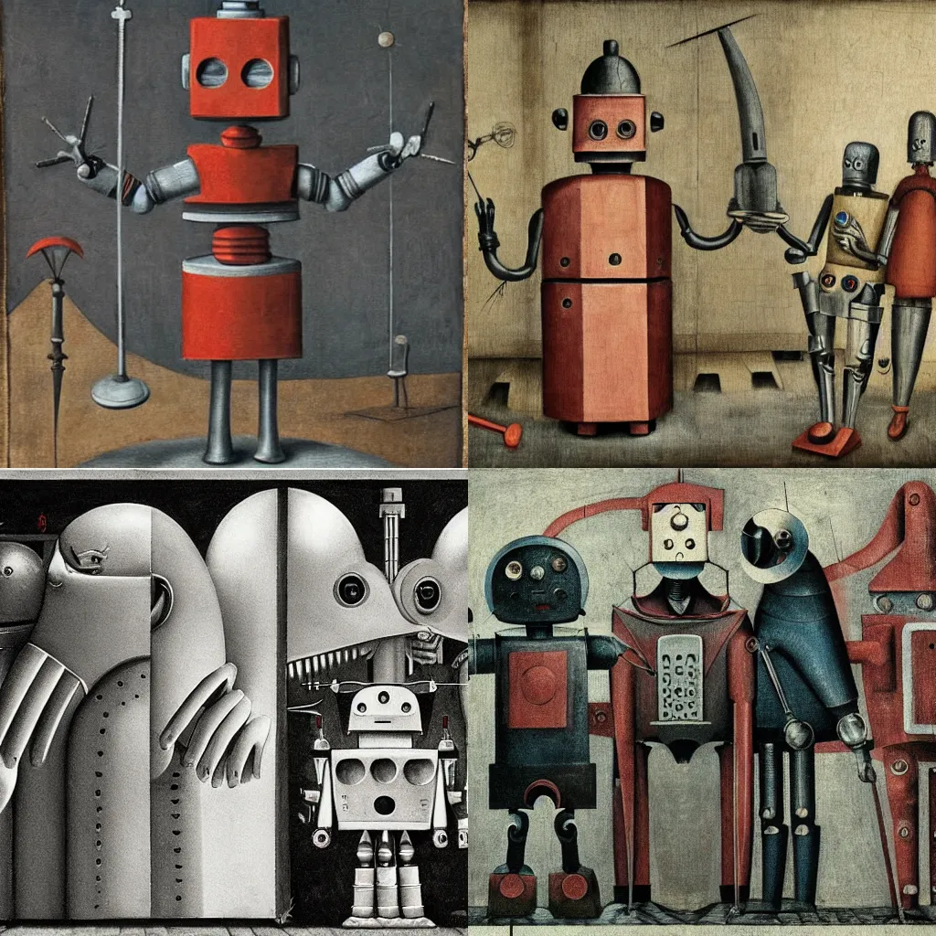 Prompt: the robot inquisition, by Bosch