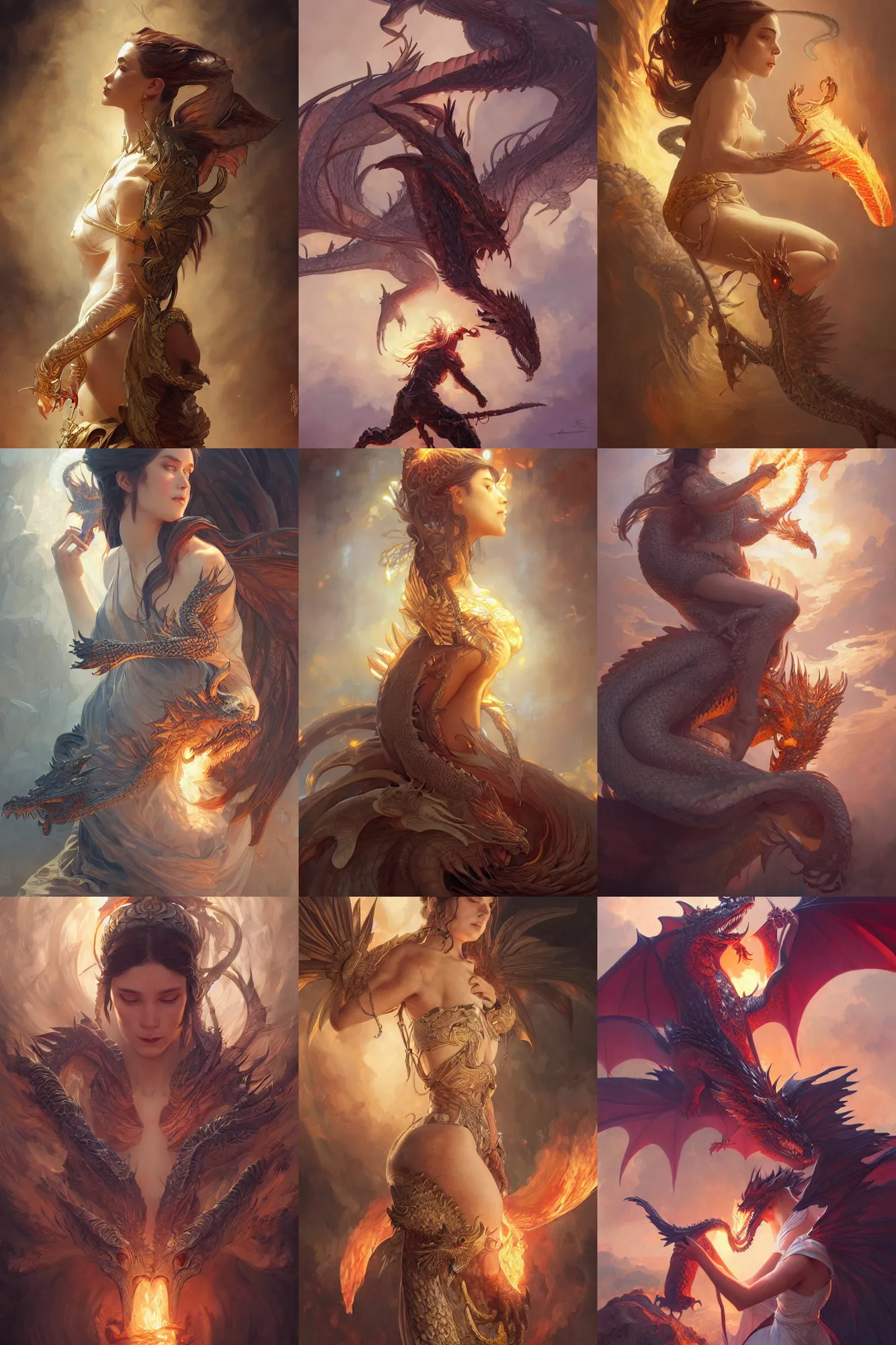 Prompt: Ultra realistic illustration, dragon breathing fire, fantasy, intricate, elegant, highly detailed, digital painting, artstation, concept art, smooth, sharp focus, illustration, art by artgerm and greg rutkowski and alphonse mucha