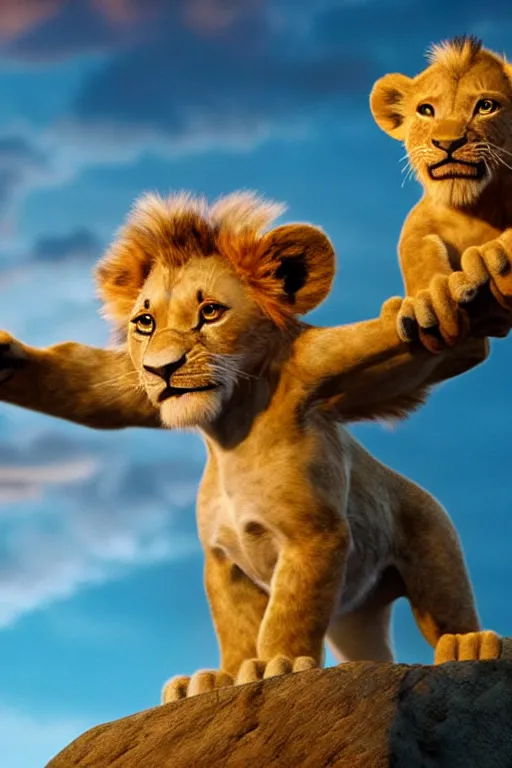 Image similar to lion king movie poster, cgi, cinema, realistic