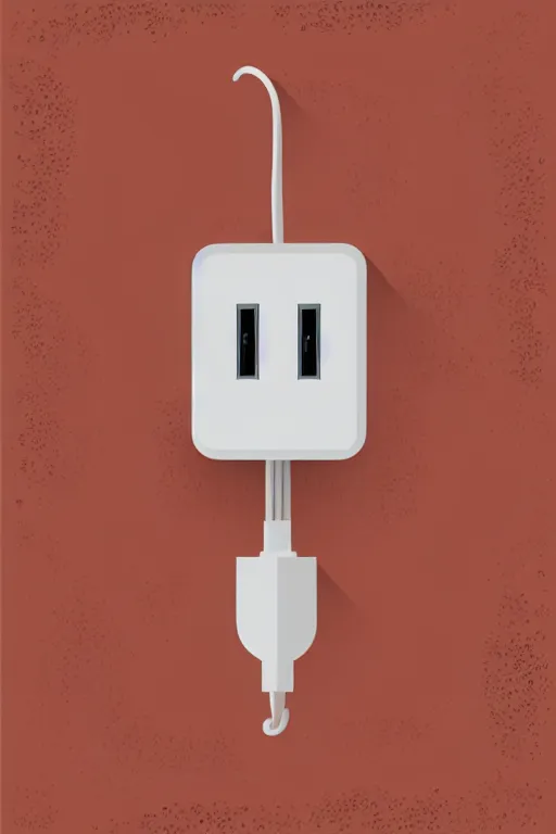 Prompt: minimalist boho style art of a power plug, illustration, vector art