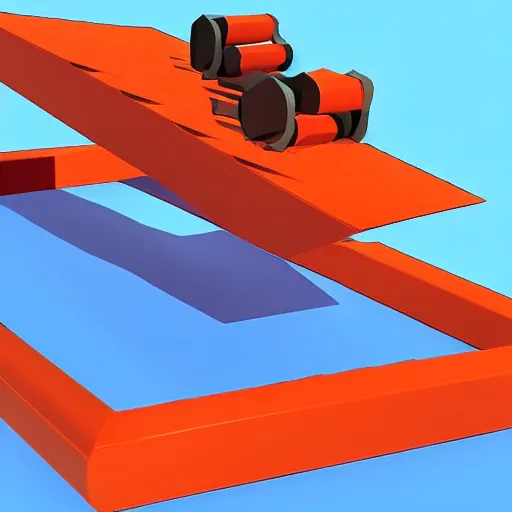 Image similar to low poly raft with built in cannon