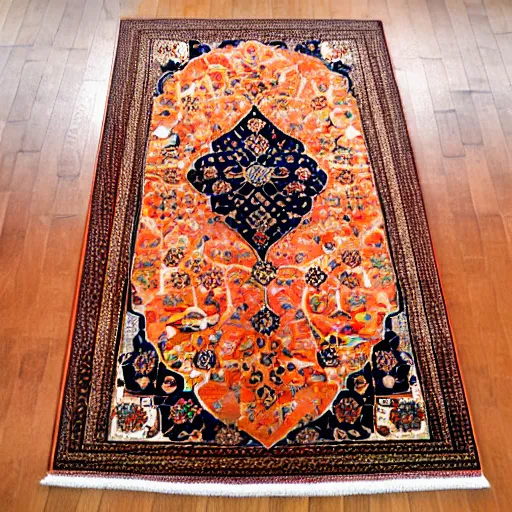 Image similar to persian rug with mango fruits ornament