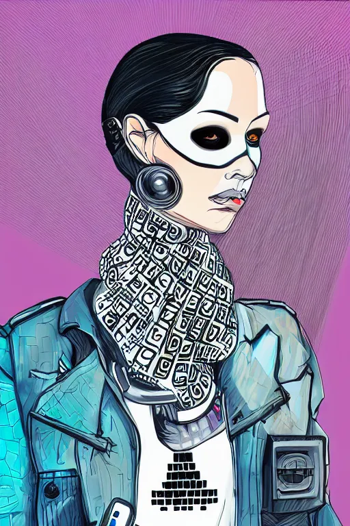 Image similar to cypherpunk fashion illustration, television head, full body, abstract portrait, ultra detailed, fine detail