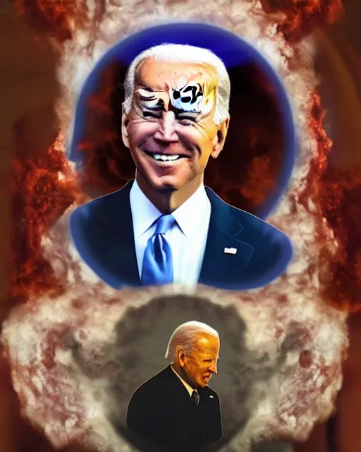 Prompt: joe biden made of fire