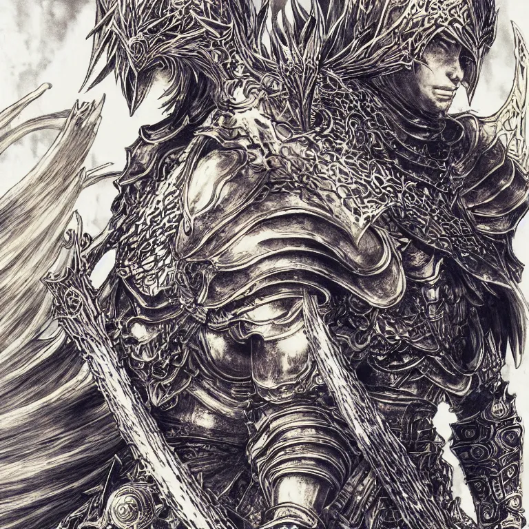 Image similar to The Nameless King, detailed illustration by Yoshitaka Amano