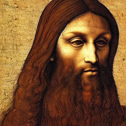 Prompt: A portrait of Gigachad by Leonardo da Vinci