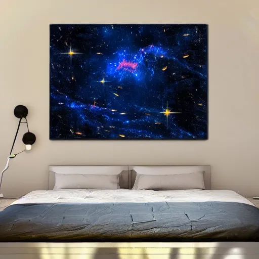 Beautiful night sky with stars and galaxies, detailed, | Stable ...