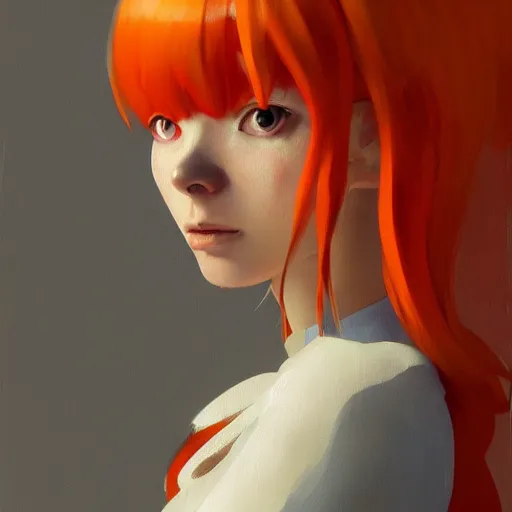 Prompt: Portrait of Asuka Langley Soryu, artwork by Sergey Kolesov, arstation,