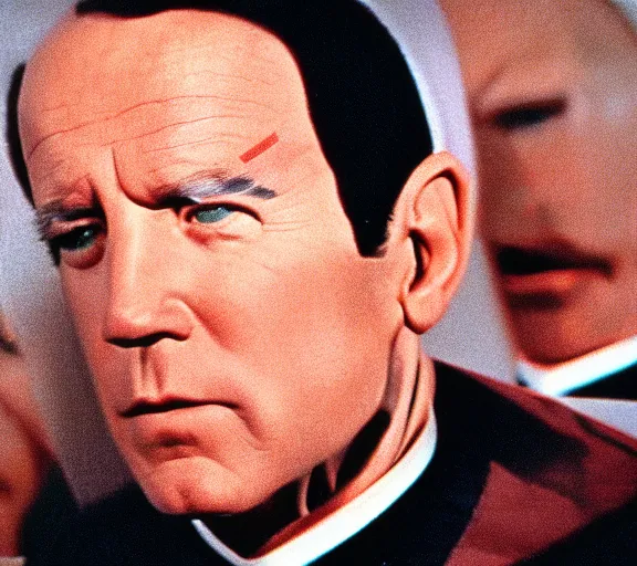 Prompt: color film still from tv show star trek 1968 staring joe biden, XF IQ4, 150MP, 50mm, F1.4, ISO 200, 1/160s, natural light