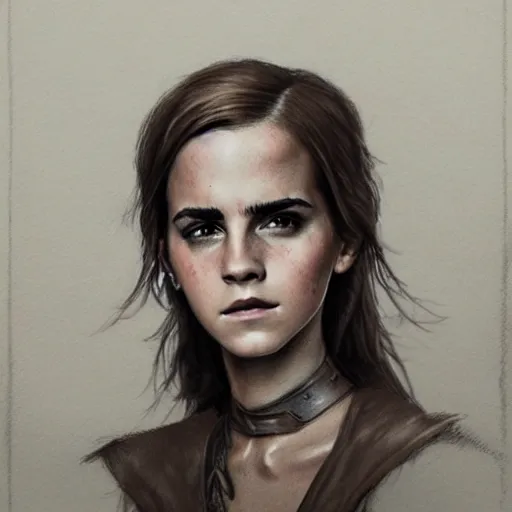 Image similar to drawing of emma watson wearing a knight armor, beautiful piercing eyes, hyper realistic face, in the style of greg rutkowski, fantasy, amazing detail, epic, elegant, smooth