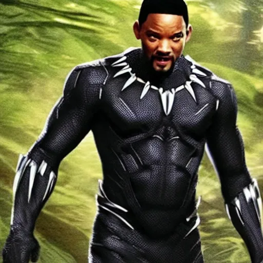 Prompt: will smith as black panther ( ( ( ( ( ( chadwick boseman ) ) ) ) ) )