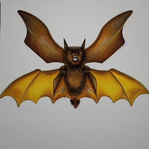 Image similar to golden bat, hyper realistic, hd,