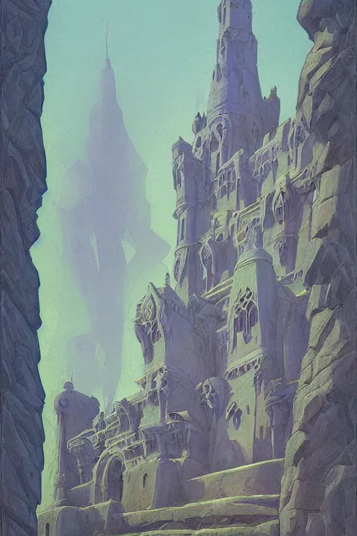 Image similar to painted tower of the queen, by Sylvain Sarrailh and Nicholas Roerich and jean delville and Tyler Edlin and William Dyce, dramatic cinematic lighting , beautiful garden, ornate carved architecture, smooth, sharp focus, extremely detailed