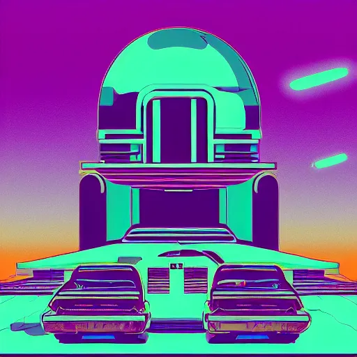 Image similar to lofi vaporwave retro futurism album artwork