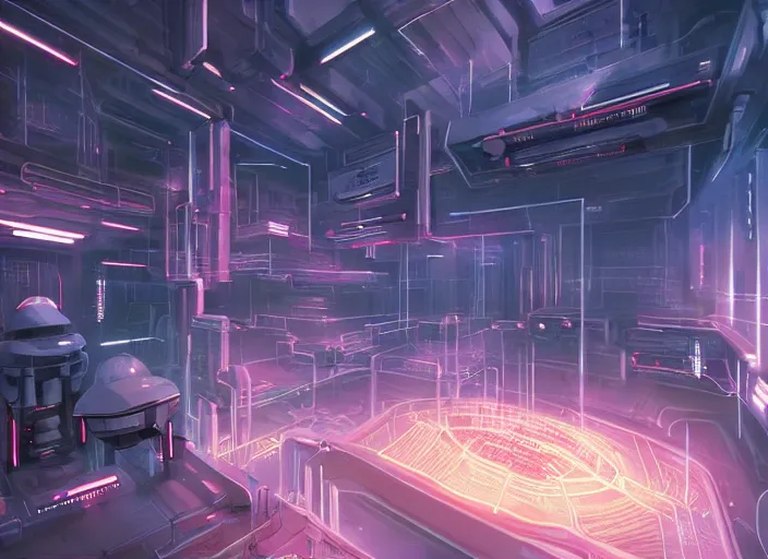 Image similar to cult of technology, exterior of scifi temple, machines, robots, ultra realistic, transparent labs, computers, highly detailed, futuristic landscape, city, utopian architecture, atmosphere, masterpiece, holy place, epic lighting, glowing wires, mysterious, 4 k, cinematic, art by patryk olkiewicz and chris ostrowski and liang yao