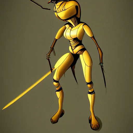 Image similar to humanization wasp with sword