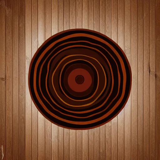 Prompt: wooden bowl, sawblade, vector art