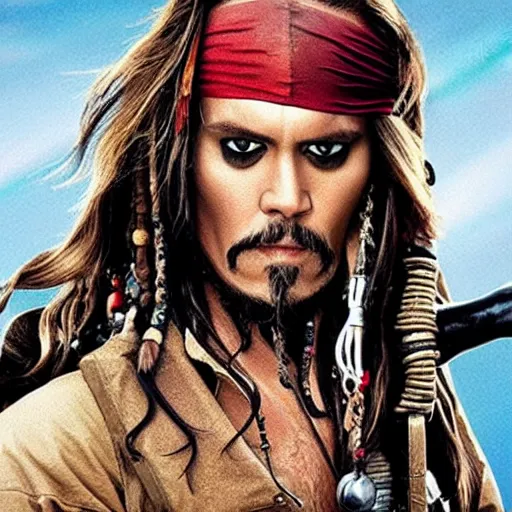 Prompt: Jim Carrey as Jack Sparrow,