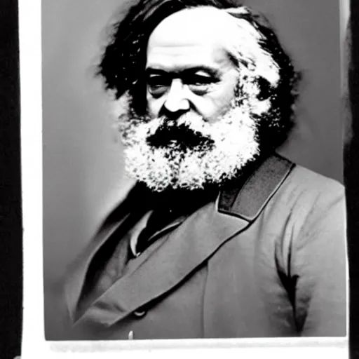 Image similar to Karl Marx, happy, with top hat, wearing monocle, looking posh