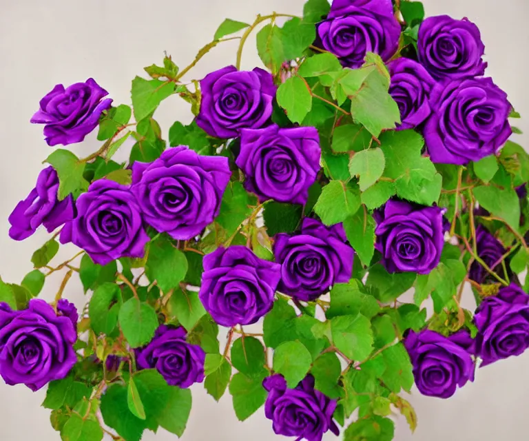 Image similar to purple vines with black roses