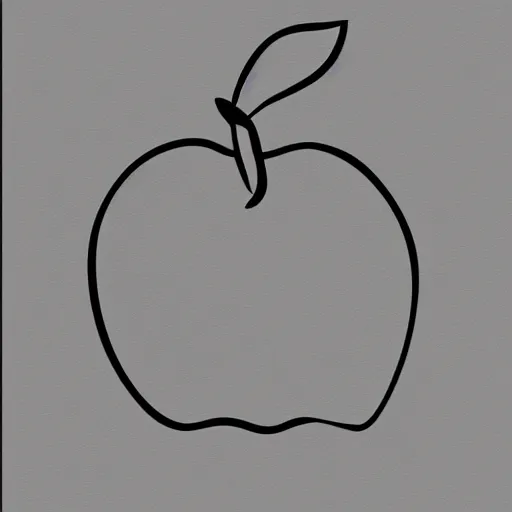 Image similar to a hyperrealistic perfect academical professional digital ink pen sketch of an apple